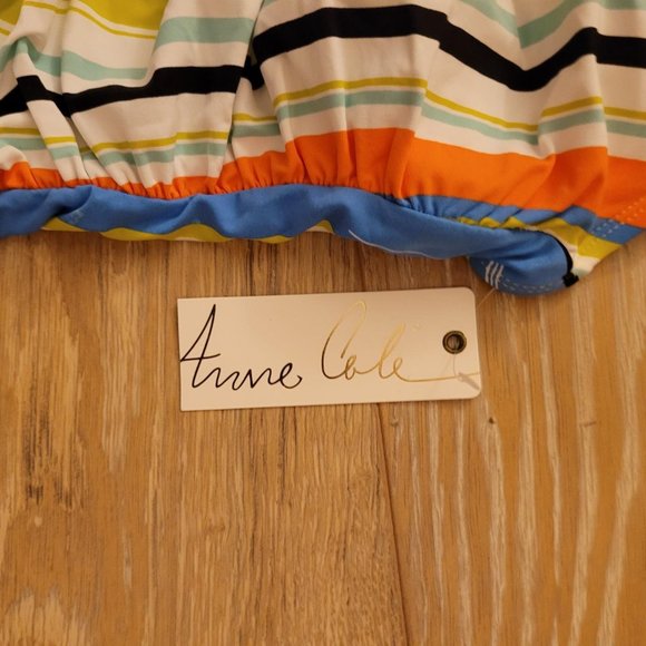134. Anne Cole one piece swimsuit. Multi color striped. Size 6. NWT - Picture 3 of 4